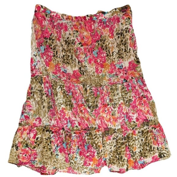Bobbie Brooks Tiered Floral Maxi Skirt SZ Large 12-14 Boho Hippie - Picture 2 of 3